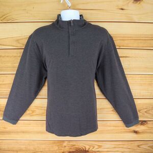 Haggar 1/4 Zip Jacket Mock Neck Pullover Mens‎ Size XXL Gray Houndstooth Comfort